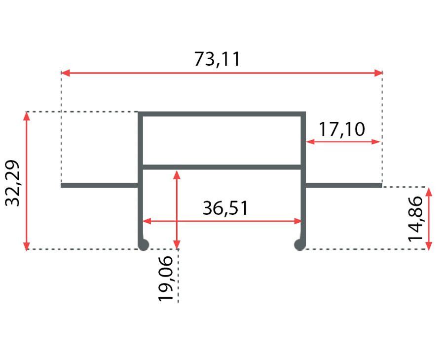 Закладной профиль для гипсокартонного потолка TR3020-AL